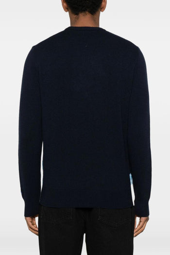 Saint Barth Maglia Blu Uomo Cortina con Sciatori - 3