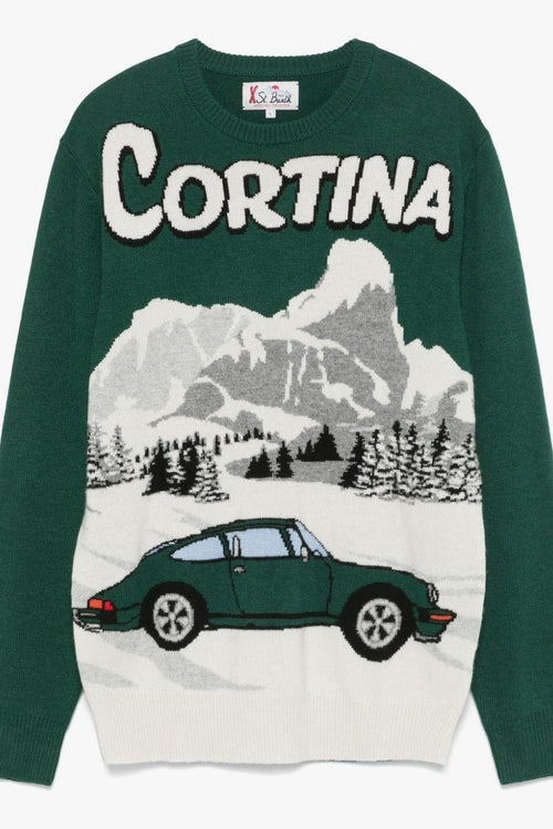 Saint Barth Maglia Verde Uomo Cortina