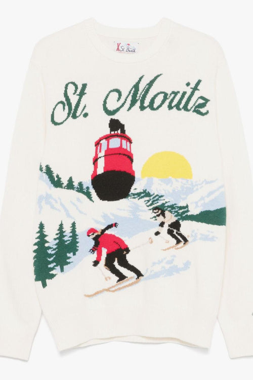 Saint Barth Maglia Bianco Uomo St. Moritz