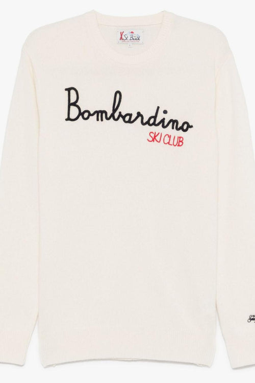 Saint Barth Maglia Bianco Uomo Ricamo Bombardino