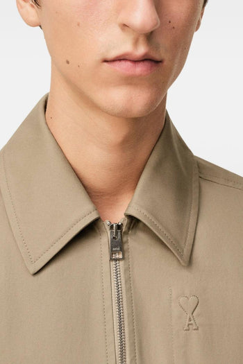 Ami Paris Giubbino Logo Cuore Uomo Beige - 4