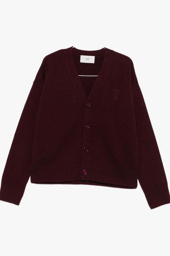 Ami Paris Ami de Coeur Uomo Cardigan Rosso Bordeaux - 5