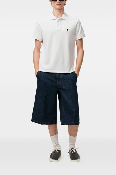 Ami Paris Polo Logo Cuore Uomo Bianco