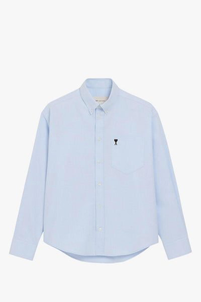 Ami Paris Camicia Micro Cuore Uomo Blu