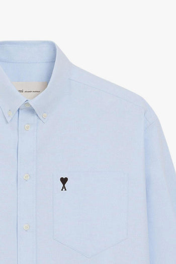 Ami Paris Camicia Micro Cuore Uomo Blu - 2
