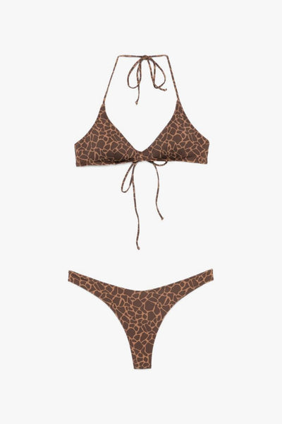 Saint Barth Triangolo Motivo Giraffa Donna Marrone