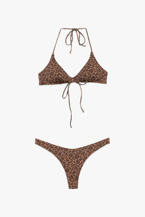 Saint Barth Triangolo Motivo Giraffa Donna Marrone