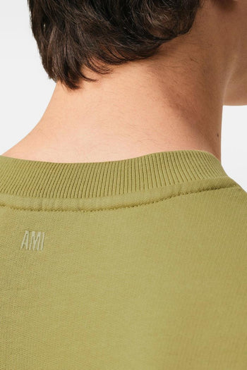 Ami Paris Felpa Micro Cuore Uomo Verde - 4