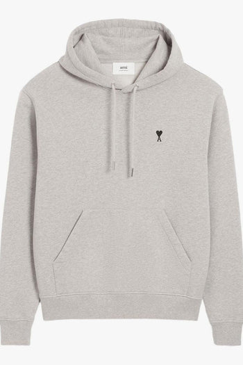 Ami Paris Ami de Coeur Uomo Felpa con Cappuccio Grigia - 6