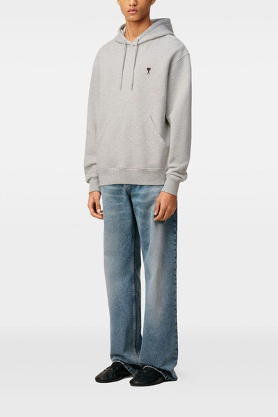 Ami Paris Ami de Coeur Uomo Felpa con Cappuccio Grigia
