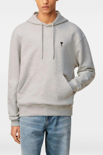 Ami Paris Ami de Coeur Uomo Felpa con Cappuccio Grigia - 2