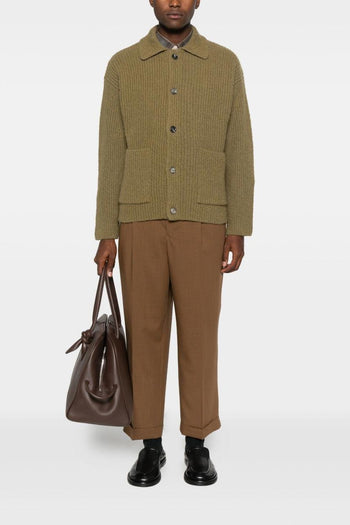 Ami Paris Pantalone Marrone Uomo Doppia Pince - 2