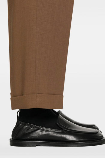 Ami Paris Pantalone Marrone Uomo Doppia Pince - 4