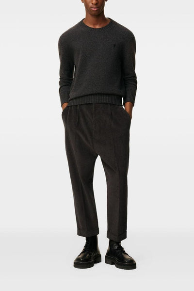 Ami Paris Pantalone Uomo Velluto Millerighe Grigio