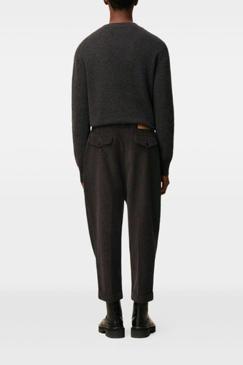 Ami Paris Pantalone Uomo Velluto Millerighe Grigio - 3