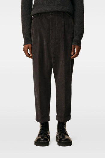 Ami Paris Pantalone Uomo Velluto Millerighe Grigio - 4