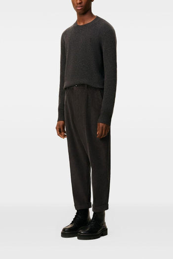 Ami Paris Pantalone Uomo Velluto Millerighe Grigio - 2