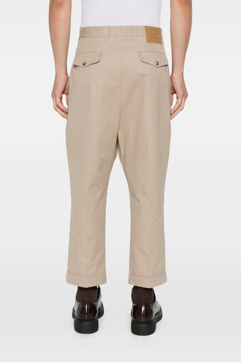 Ami Paris Pantalone Uomo Chino Beige con Risvolto - 3