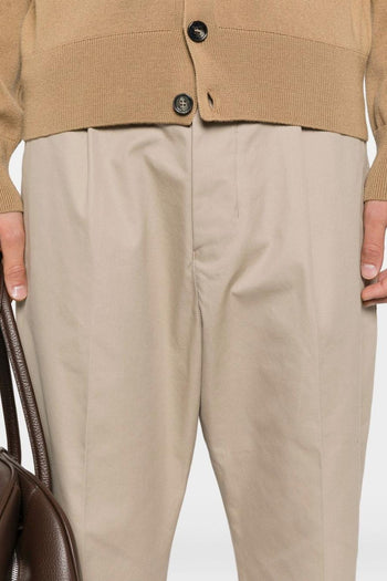 Ami Paris Pantalone Uomo Chino Beige con Risvolto - 4