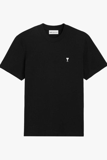 Ami Paris T-Shirt Micro Ricamo Cuore Uomo Nero - 5