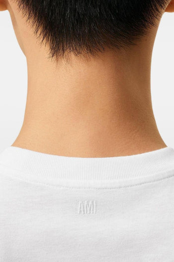 Ami Paris T-Shirt Cuore Nero Uomo Bianco - 4