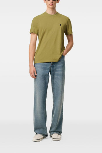 Ami Paris T-Shirt Micro Ricamo Cuore Uomo Verde - 2