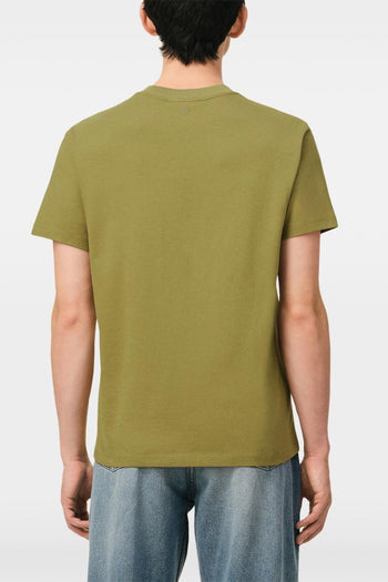 Ami Paris T-Shirt Micro Ricamo Cuore Uomo Verde - 3