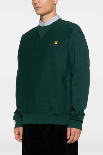 Wip Felpa Verde Uomo American Script - 3