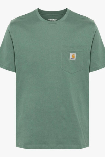 T-shirt Verde Uomo Tasca Patch Logo - 5