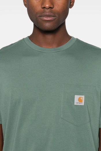 T-shirt Verde Uomo Tasca Patch Logo - 4