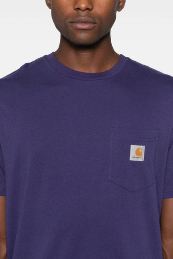 T-shirt Viola Uomo Tasca Patch Logo - 4