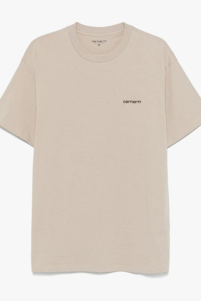 T-shirt Beige Uomo Ricamo Logo