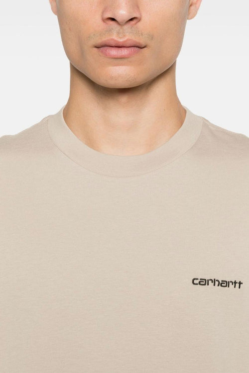 T-shirt Beige Uomo Ricamo Logo - 2