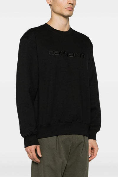 WIP Chase Uomo Felpa Nero Ricamo Logo in Tono