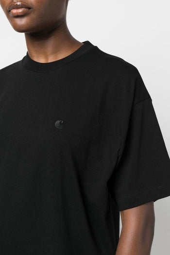 Wip S/S Pocket Donna T-shirt Nero Micro Ricamo - 4