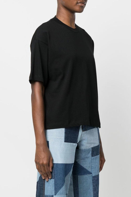 Wip S/S Pocket Donna T-shirt Nero Micro Ricamo