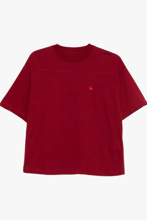 Wip Donna T-shirt Rosso Micro Logo C