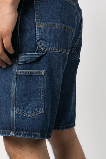 Wip Uomo Bermuda Blu Single Knee Lavaggio Medio - 4