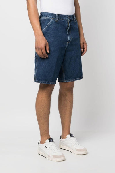 Wip Uomo Bermuda Blu Single Knee Lavaggio Medio