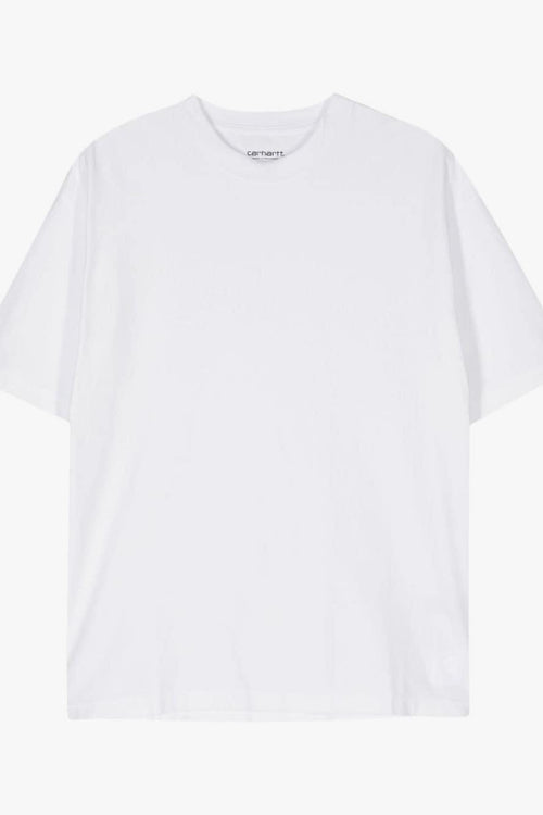 T-shirt Bianco Uomo Patch sul Fondo