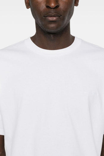 T-shirt Bianco Uomo Ricamo Micro Logo - 4