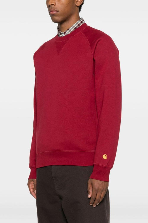 Wip Felpa Rosso Uomo Micro Ricamo Logo