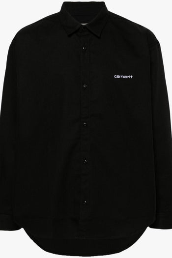 Camicia Nero Uomo Ricamo Logo - 5