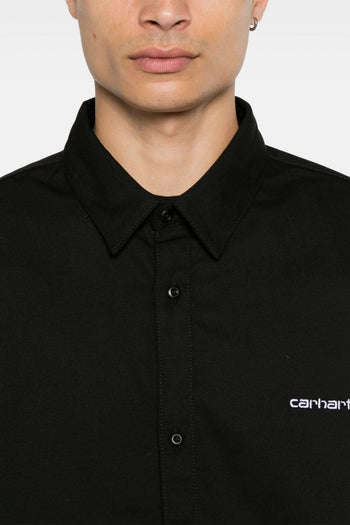 Camicia Nero Uomo Ricamo Logo - 4