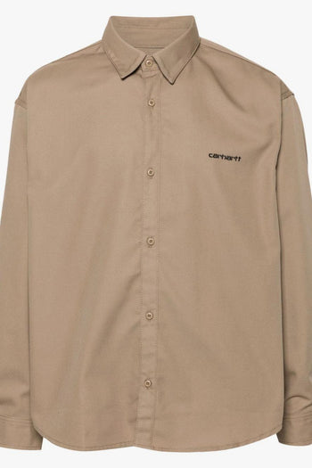 Camicia Beige Uomo Ricamo Logo - 5