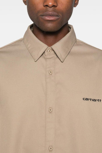 Camicia Beige Uomo Ricamo Logo - 4