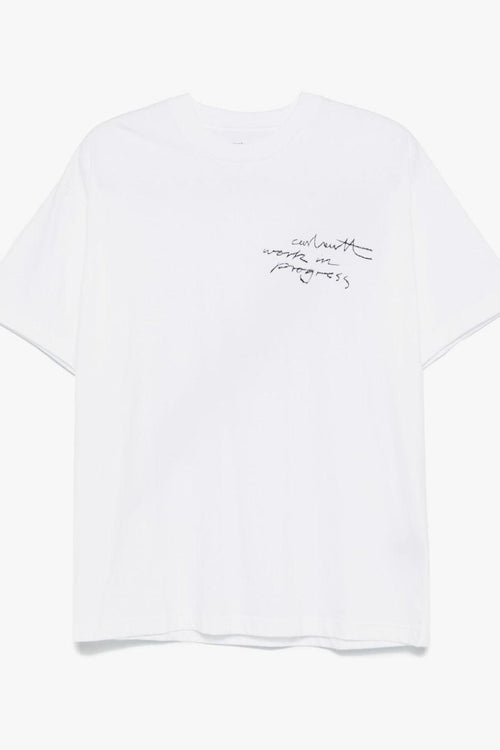 T-shirt Bianco Uomo Stampa Matita