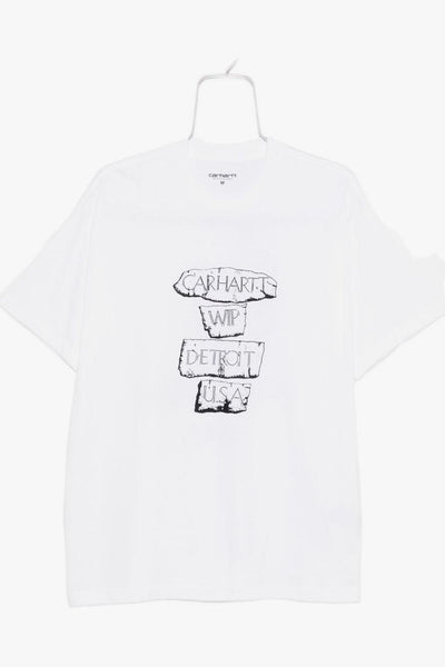 Wip Uomo T-shirt Bianco Stampa Logo Detroit Usa