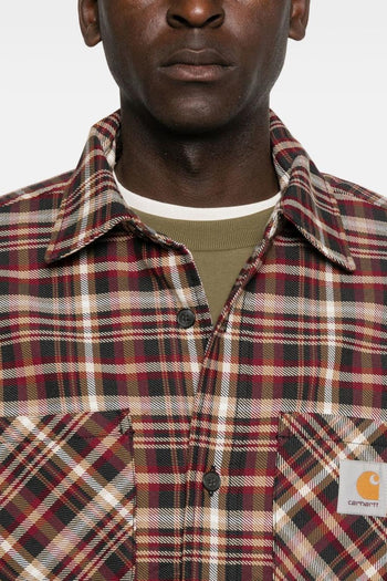 WIP L/S C-Logo Uomo Camicia Bordeaux Check - 2