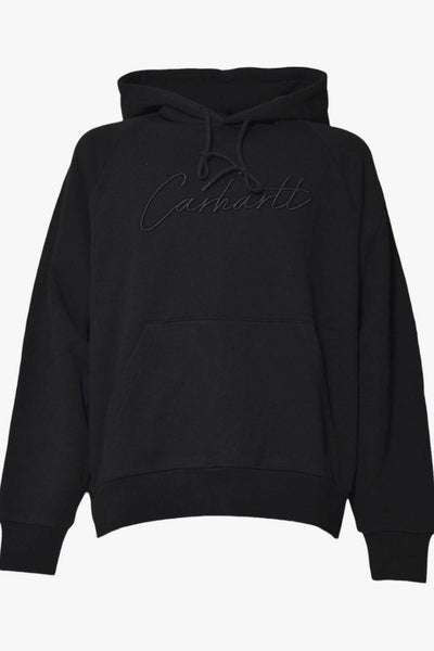 Wip Felpa Nero Uomo Cappuccio con Ricamo Logo